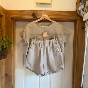 SOLD elsewhere- Handmade Linen Shirt and Shorts Set